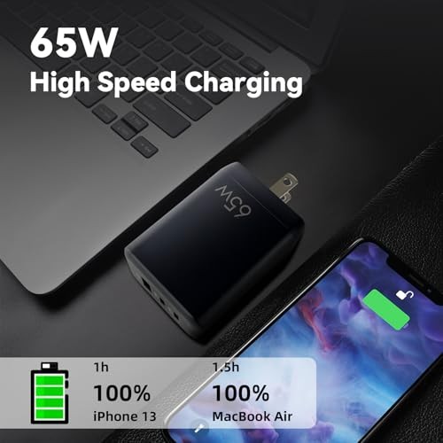 Bloc Chargeur USB C 65W, PPS GaN 3 Ports Compact Pliable Adaptateur Secteur Rapide - Photo 7 sur 7
