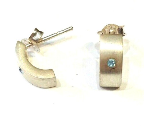 Boucles D'Oreilles Opales Bleues En Argent 925 | Bijou Cadeau Pour Femme Et Fille | Livrées Dans Un Écrin