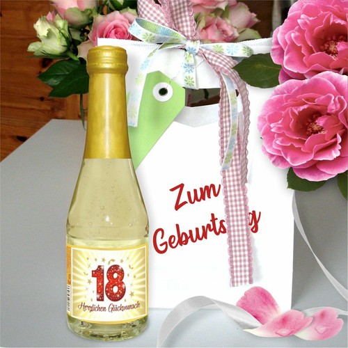 Zum 18. Geburtstag: Piccolo Beerenperlwein Glückwunsch Happy Birthday Secco Sekt - Bild 3 von 4
