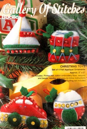 KIT 4 ORNAMENTI natalizi in feltro con paillettes-feltro-bordo galleria di punti BUCILLA - Foto 1 di 3