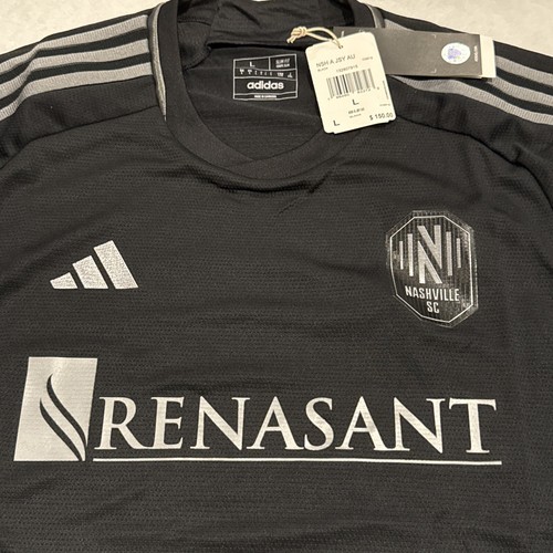 2023 Adidas Men’s Nashville Man In Black Authentic Version Soccer Jersey Large L - Picture 4 of 12