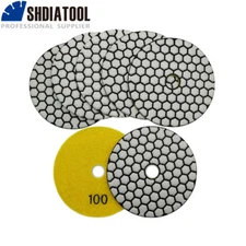 7pcs 4inch #100 B Dry Diamond Polishing Pad Granite Marble Tile Sanding Disc