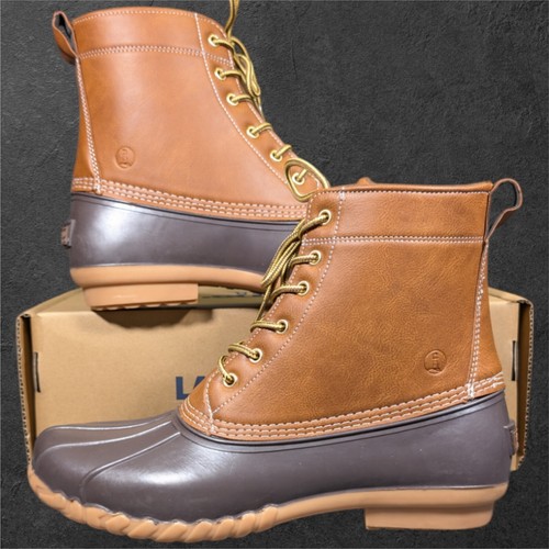 Lands' End Haze Duck Boot Men's 11 Cognac Brown Shoes 3M Thinsulate
