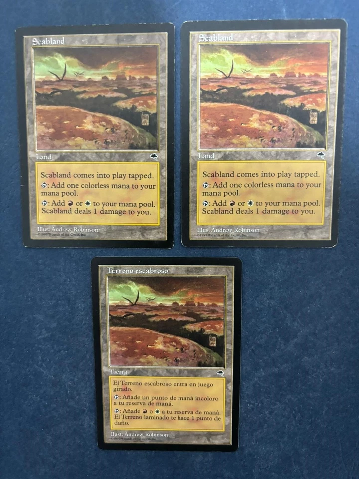 MTG 3X TEMPEST SCABLAND SPANISH + ENGLISH MAGIC THE GATHERING RARE LAND - Image 3 of 4