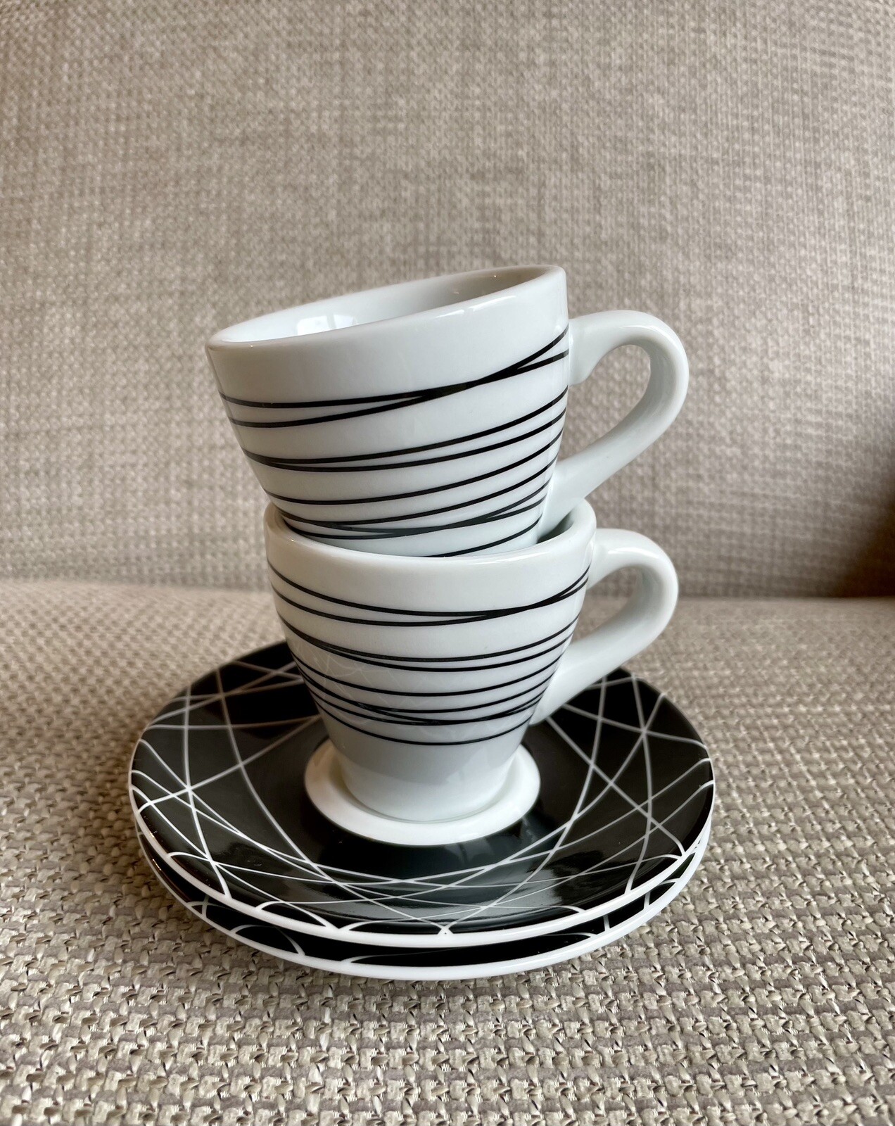Bodum Paula Black And White Pair Of Espresso Coffee Cups And Saucers eBay