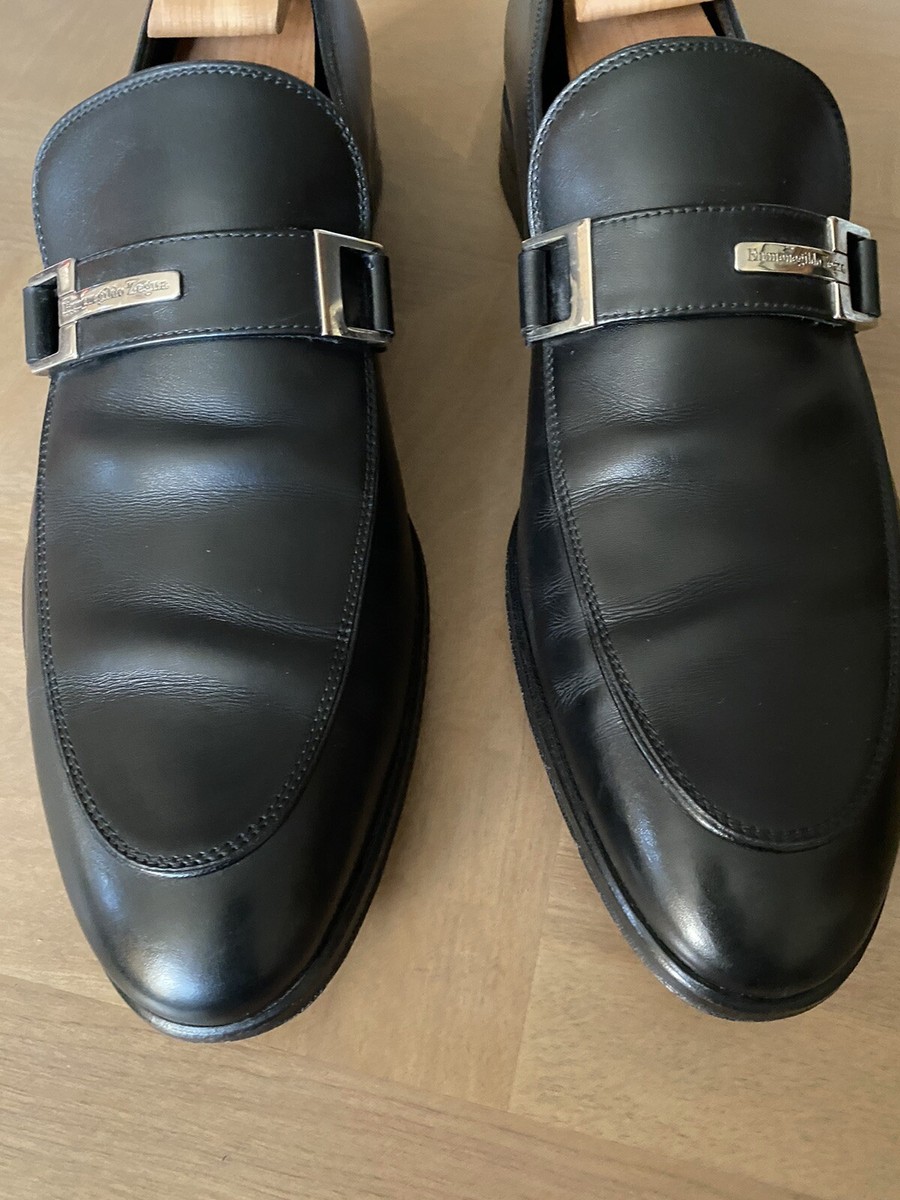 ERMENEGILDO Zegna Slip on Dress Loafers Gancini Leather Sz  display picture 1