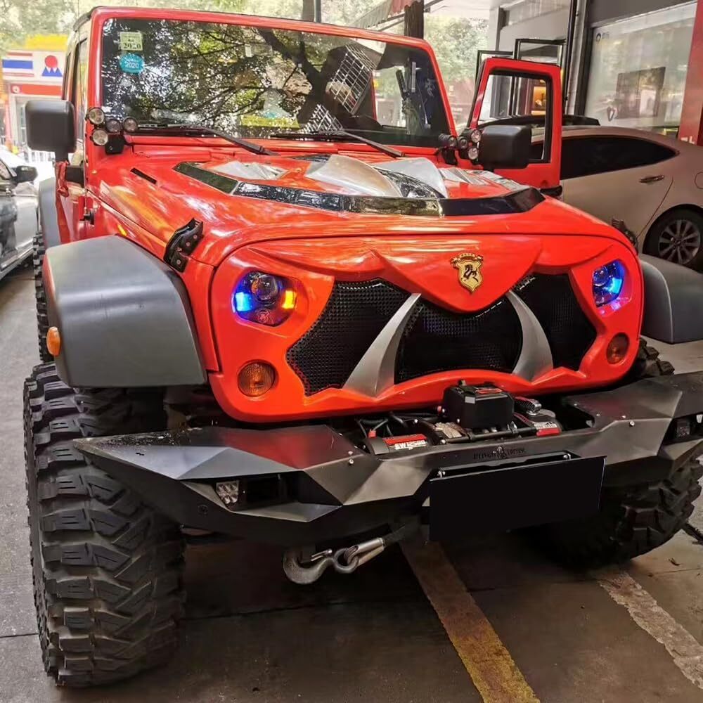 Front Grill Cobra style Grid Grille For 2007-2018 Wrangler Rubicon Sahara JK JKU