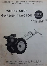 David Bradley Sears 917.575144 Garden Tractor & Plow Owners & Parts (2 Manuals) 