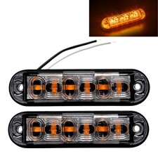 2x Orange amber LED Frontblitzer Warnleuchte doppelter Blitz Slim E9 für PKW LKW