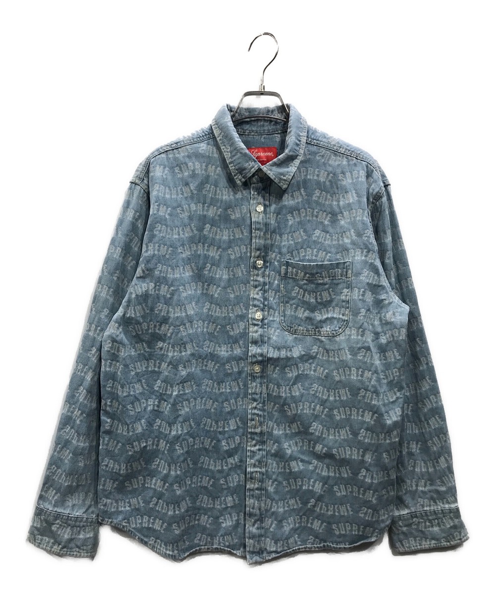 supreme ss 2024.4/30 購入青シャツブルー　8/2まで値下げ Supreme Arc Jacquard Denim Shirt Blue S