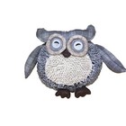 Northlight Seasonal Gray Plaid 7.5” Owl Textured Ivory Plush Tabletop Christmas