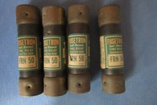 Lot of 4 Bussmann Fusetron FRN-R-50 250V Time Delay Fuse Dual Element Class RK5