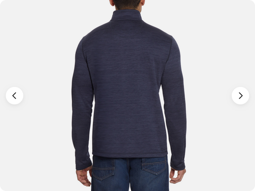 G.H. Bass Men's Quarter Zip Fleece Top COLOR BLUE SIZE L - 第 2/3 張圖片