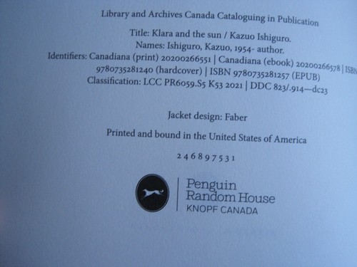 KAZUO ISHIGURO SIGNED - KLARA AND THE SUN Limited Hardcover First Canadian NOBEL - Picture 5 of 10