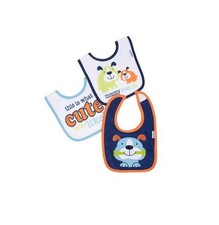 Gerber Baby Boys 3-Piece Blue/Orange Puppy Bibs; BABY CLOTHES SHOWER GIFT