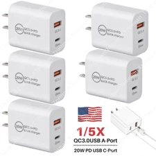 20W PD USB C Power Adapter QC 3.0 Fast Charger For iPhone 16 15 14 13 8 Samsung