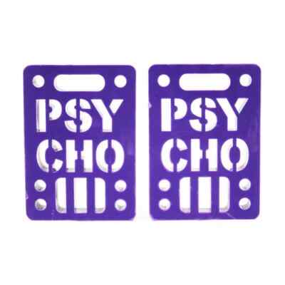 VISION PSYCHO STENCIL LOGO 1/4'' SKATEBOARD TRUCK RISERS - PURPLE