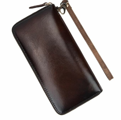 Mujeres Cuero de Vaca Genuino Billetera Larga Cartera Bolso de Mano Bolso de Bolso de Bolso Tarjetas Flores - Imagen 6 de 8