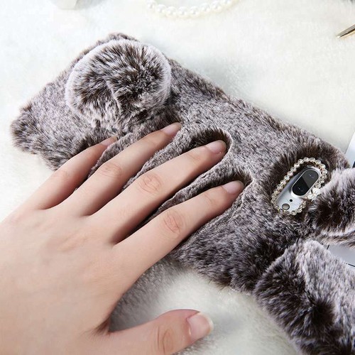 Rabbit Fur Plush Fuzzy Phone Case For Huawei Mate 40 Nova P20 P30 P40 Pro Honor - 第 4/14 張圖片