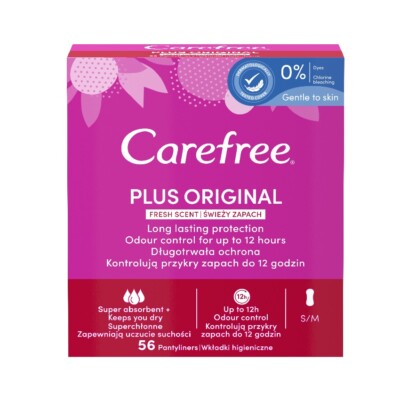 3574661487311 CAREFREE Plus Original wkładki higieniczne Fresh Scent 56szt. (P1)