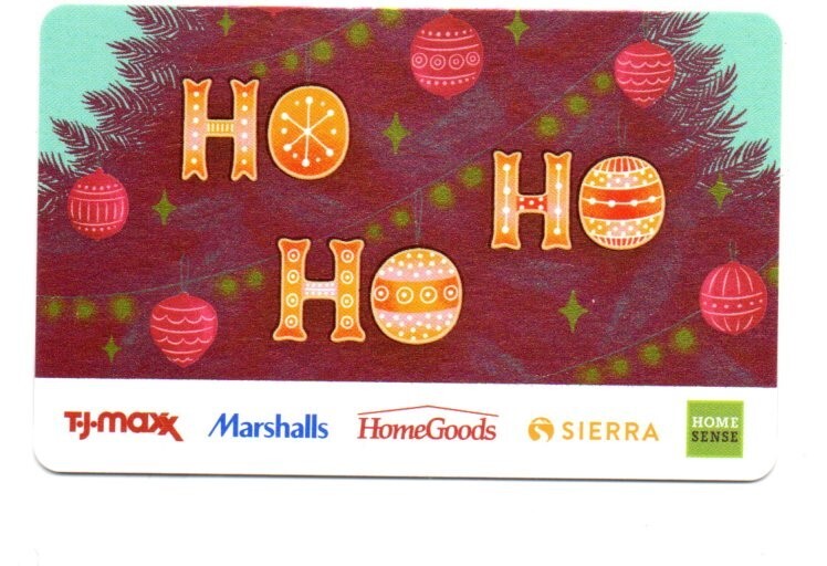 TJ Maxx Marshalls HomeGoods Ho Ho Ho Xmas Tree Gift Card No $ Value  Collectible | eBay