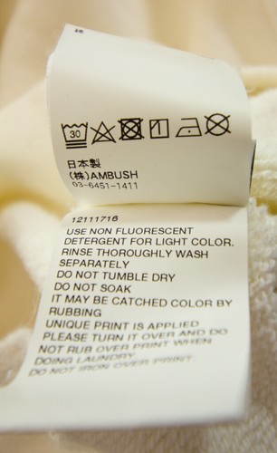 Ambush Amazon Tape Graphic Hoodie Two Tone Cream Black Size 1 Like Medium - Picture 12 of 12