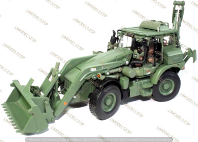 Miniature Motorart / JCB Tractopelle Militaire - Zamak, Occasion