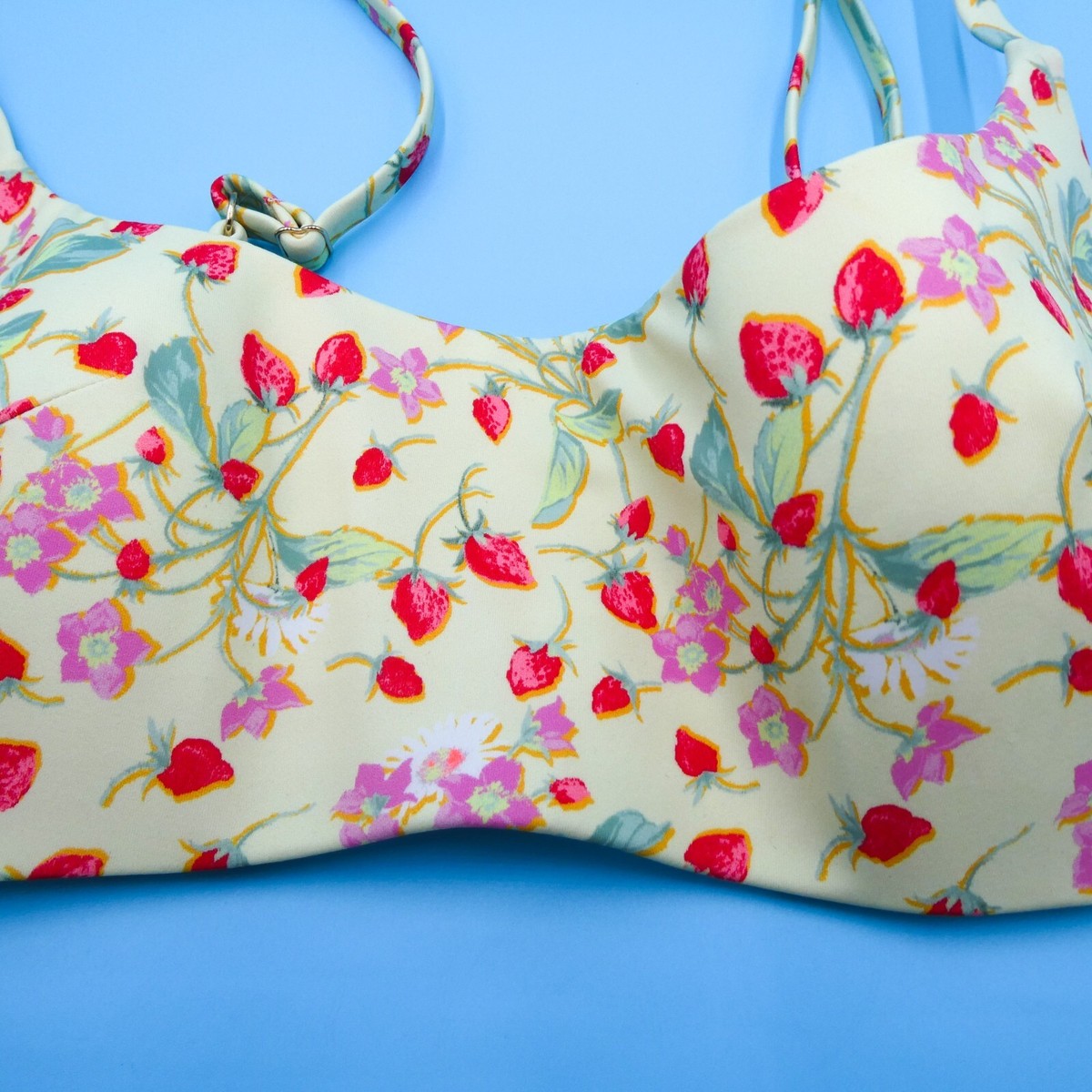 水着・ラッシュガード Victoria Secret Yellow Strawberry Set Victorias Secret Large Yellow Floral Strawberry Print Padded