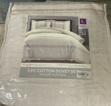 Lush D cor Farmhouse Stripe Reversible Duvet 3pc Set - Tan Full/Queen