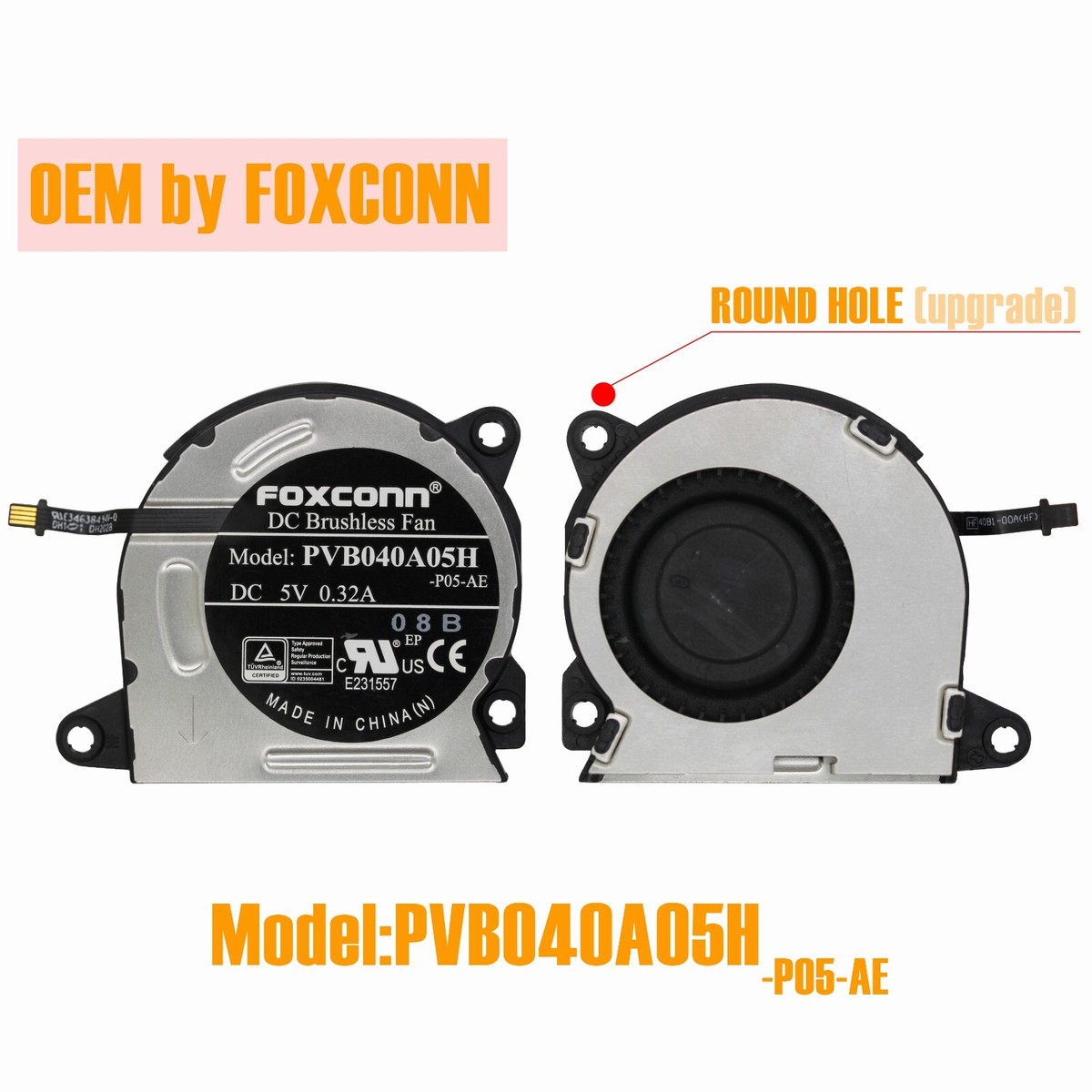 OEM FOXCONN Internal CPU Cooling Fan Replacement For