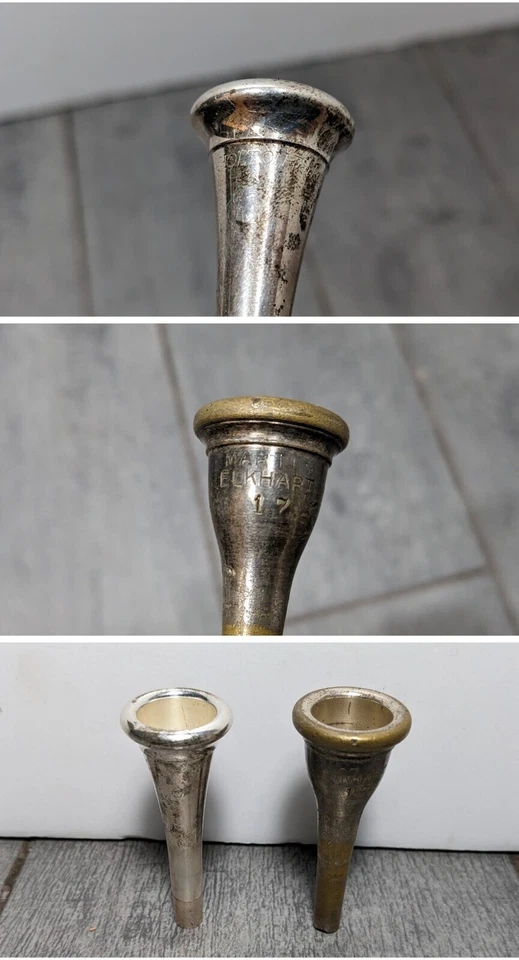 Cuerno francés H. N. White King HN de colección de los años 30 con 2 boquillas y estuche Foto 2 de 4