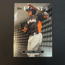 2013 Topps Finest Marcell Ozuna Rookie Card RC Atlanta Braves #58. rookie card picture