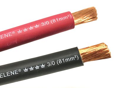 3/0 EXCELENE WELDING BATTERY SOLAR COPPER CABLE 600V USA 105c 50' BLACK 50' RED