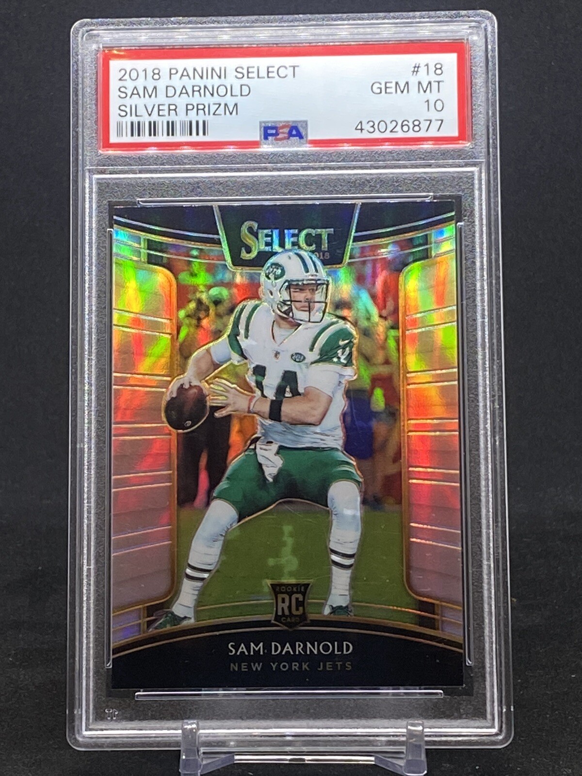 2018 Panini Select Concourse Silver Prizm #18 Sam Darnold Rookie PSA 10 Vikings