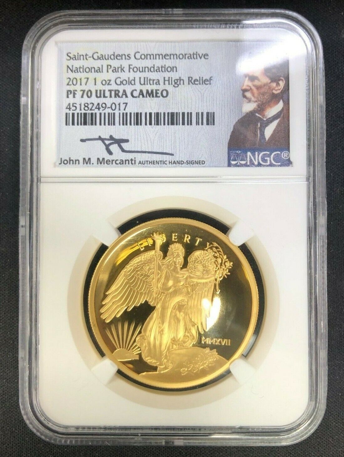 2017 Los Angeles Mall High Relief Fort Worth Mall 1 oz Gold PF70 NGC Saint Commemorative Gaudens