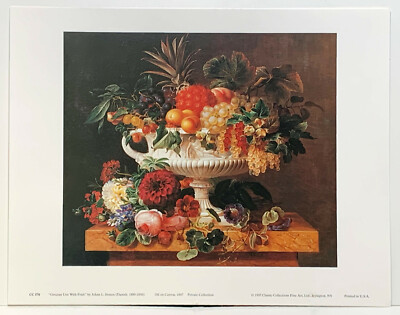 Grecian Urn With Fruit by Johan L Jensen ( 1800- 1856),  reproduction print
