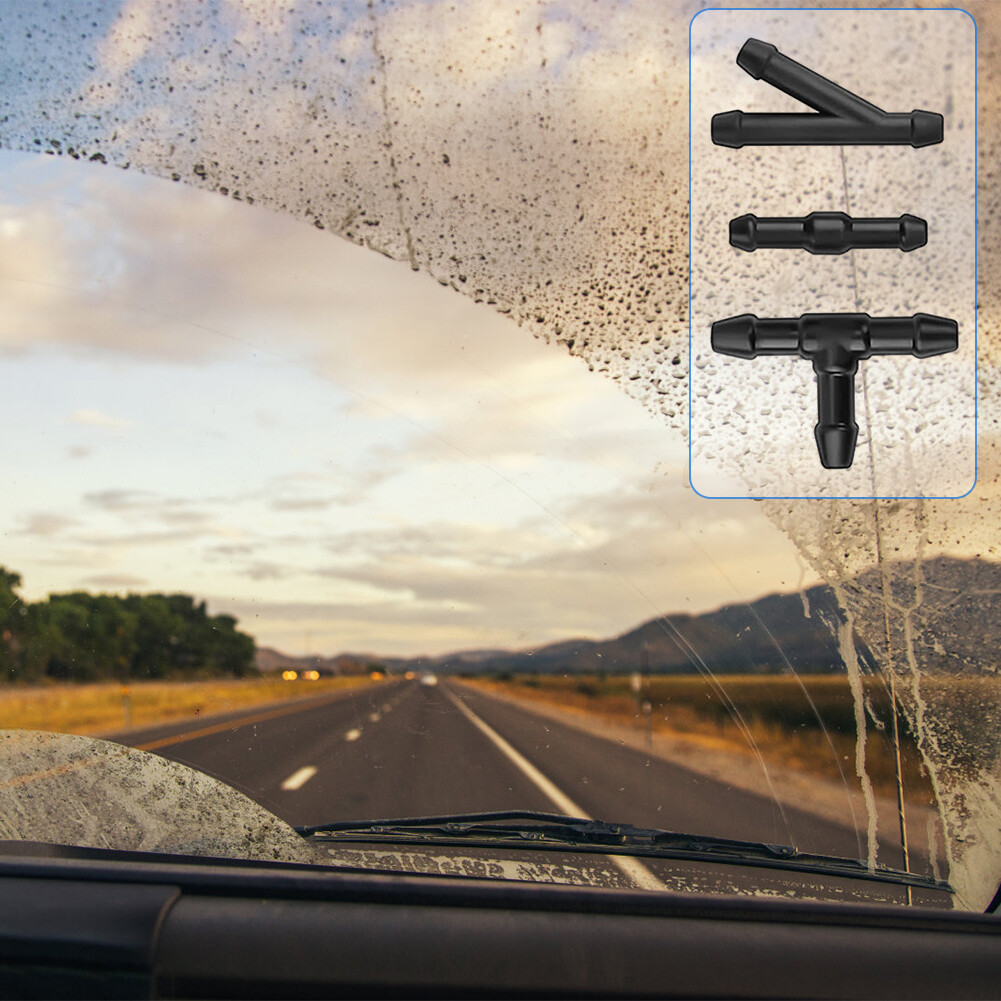 16pcs Rubber Universal Windshield Washer Hose SUV Y I T Type Connectors