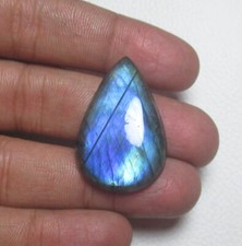 Natural Labradorite Cabochon Pear 38.45 Ct Flat back Loose Gemstone H 9689