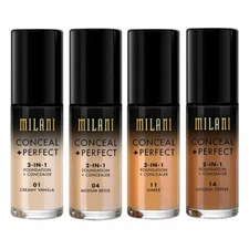 Milani Conceal + Perfect Foundation + Concealer Choose Your Shade