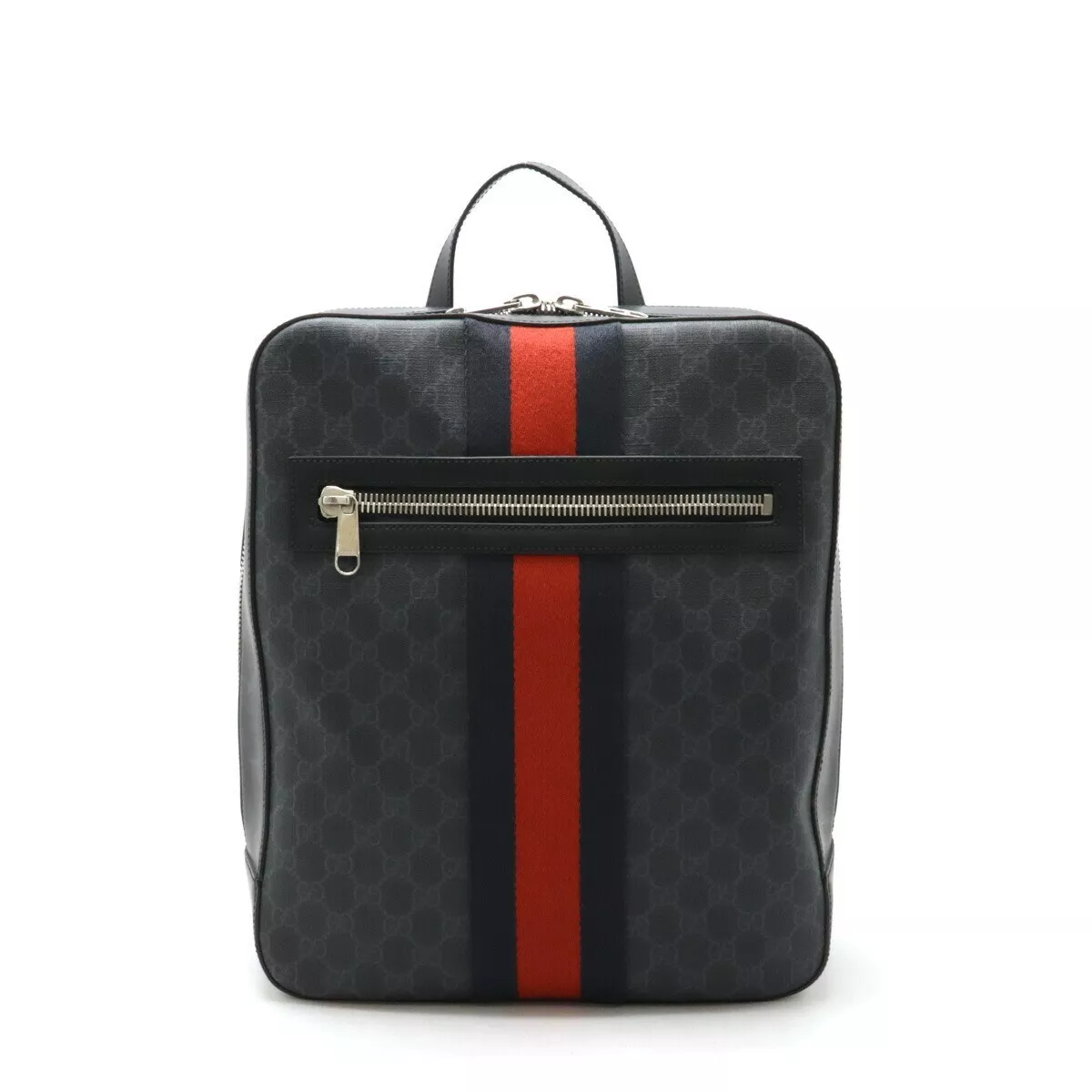 Gucci GG Supreme Web line sac à dos sac à dos PVC cuir478324 noir