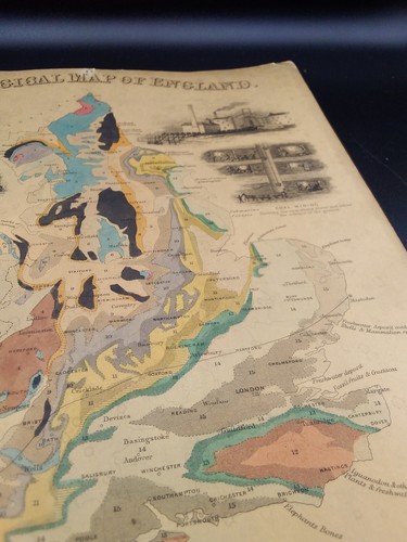 X4 Antique Prints By James Reynolds Geological Map Of England Antediluvian - Picture 5 of 24