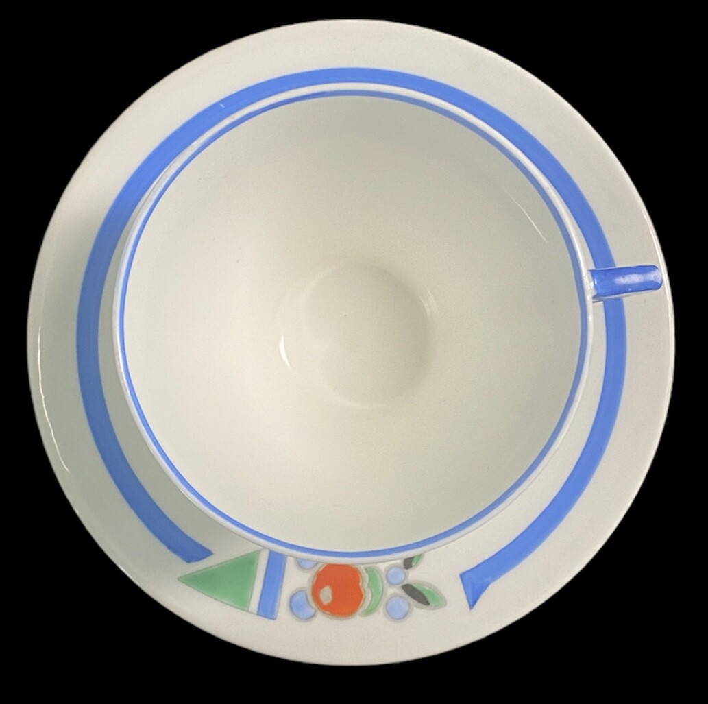 Exceptional Shelley Eric Slater 11755 Blue Truncated J Mode Teacup 