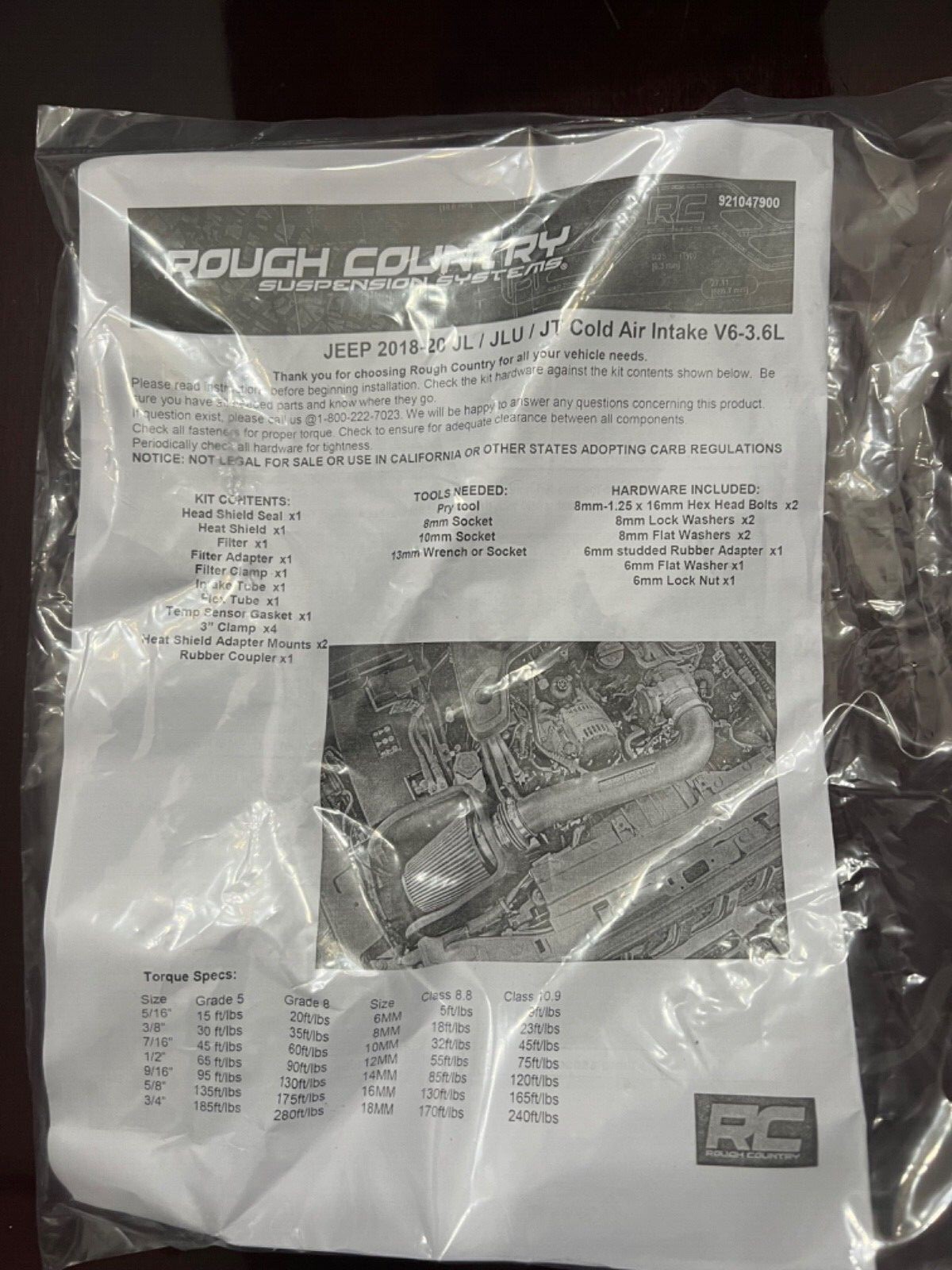 Rough Country Cold Air Intake for 1823 Jeep Wrangler JL/Gladiator 3