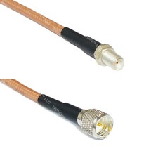 RG400 SMA FEMALE to MINI UHF MALE RF Cable FAST-SHIP LOT