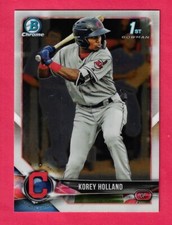 KOREY HOLLAND 2018 1st Bowman Draft CHROME BDC-89 Cleveland Indians