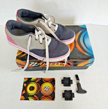 Heelys Launch Skate Sneakers Mens 8 Womens 9 Navy Grey Pink w/ Box Accessories