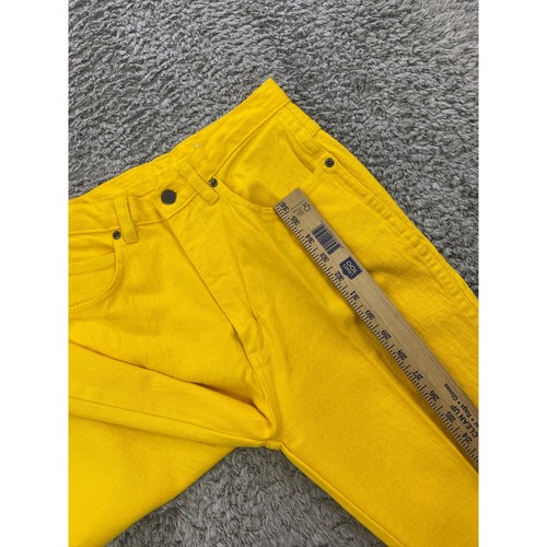 Vtg Pure Jeanswear Pants Womans Juniors 11 Yellow High Rise Slim Skinny Denim - Picture 5 of 9