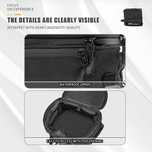 Black Motorcycle Rear Tail Seat Bag Travel Helmet Luggage Carry Bag Waterproof - Picture 11 of 13