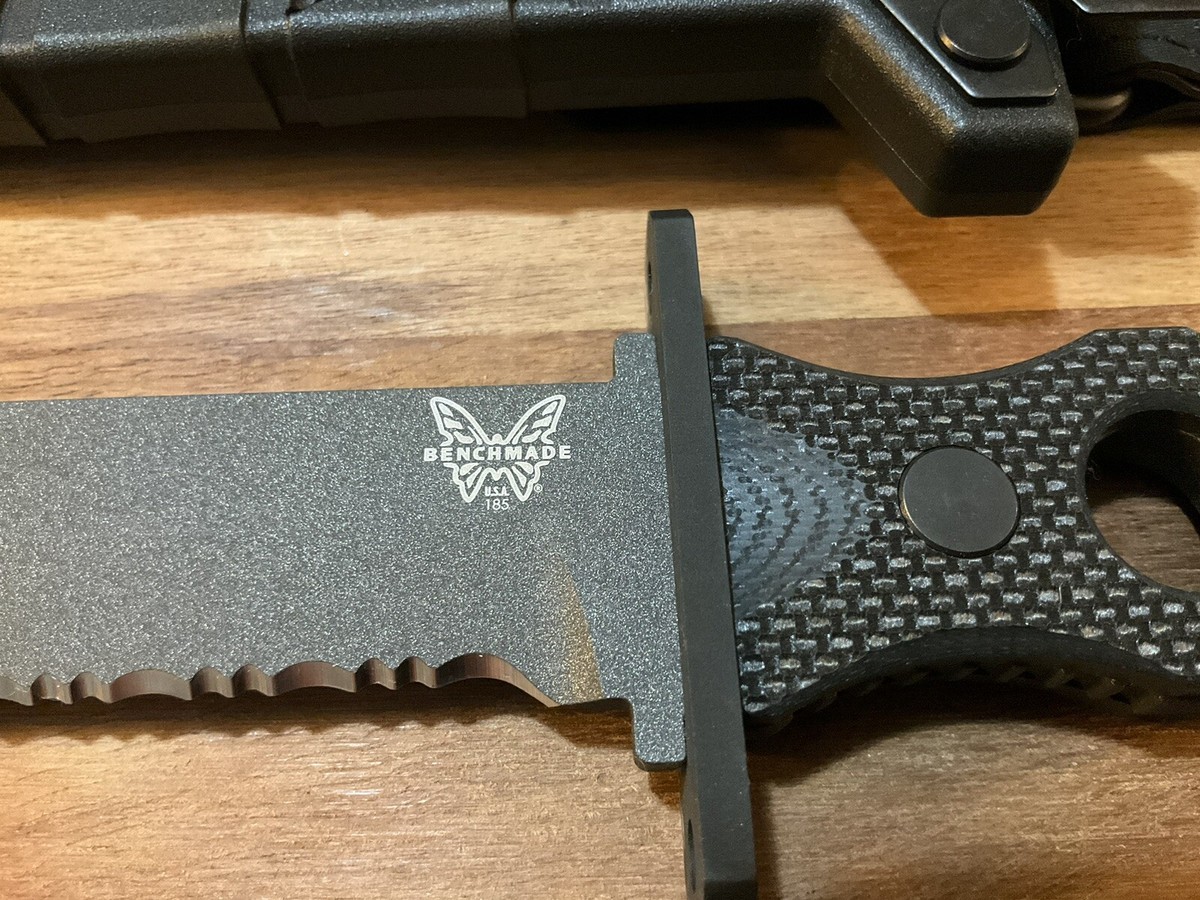Benchmade 185SBK SOCP Fixed Blade Knife Black Double Edge Combo