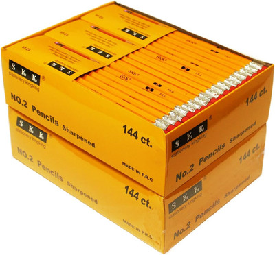 Pre-Sharpened Pencils #2 HB with Erasers 144 Count (Box of 2) Total 288 Pcs